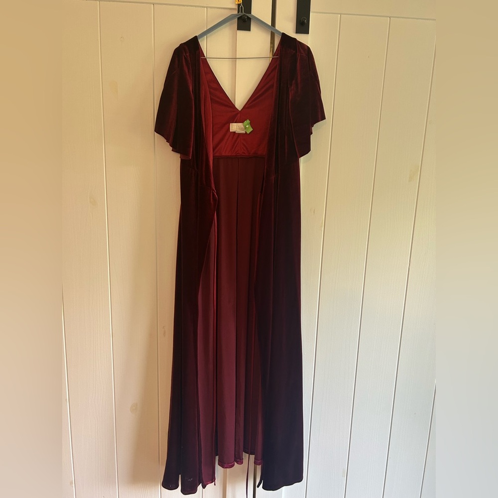 Jenny Yoo Deep Red Velvet Dress